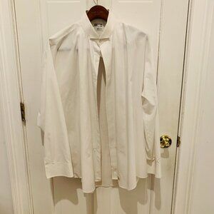 After Six Shirt Mens Extra Large 17.5 Button Up Tuxedo Dress White Vintage Wing